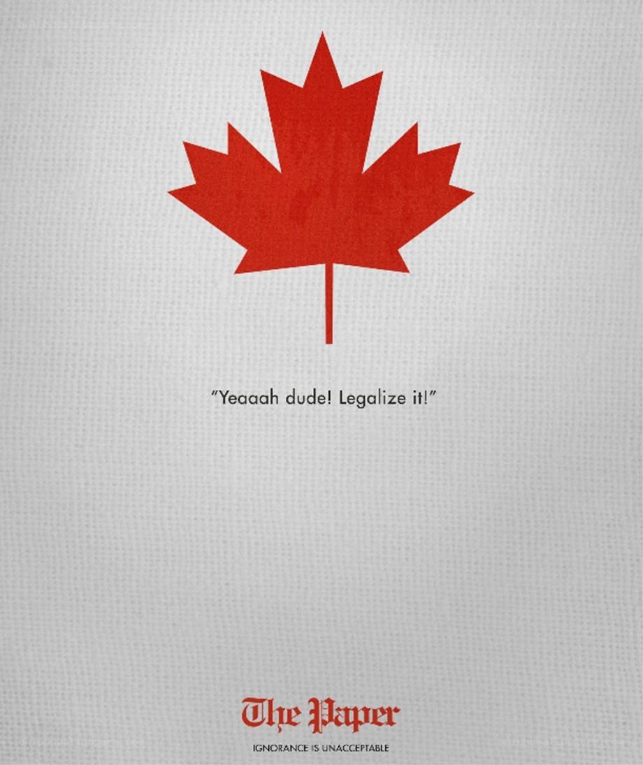 Canadian leaf with slogan