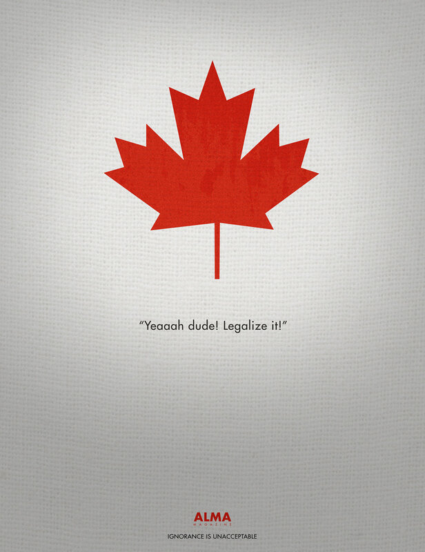 Canadian maple leaf with slogan