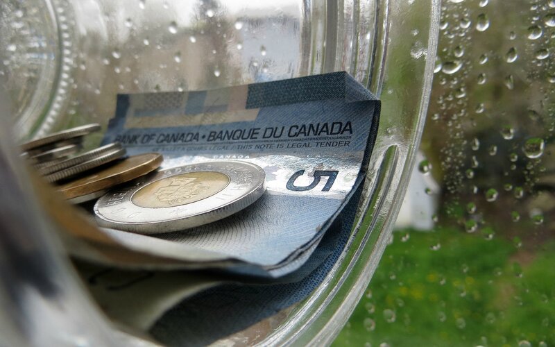 Canadian Money in Jar