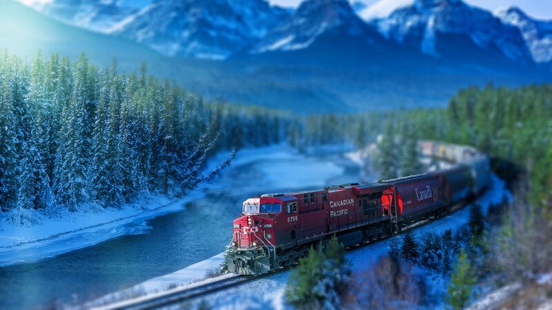 Canadian Pacific Train — Red, Serene