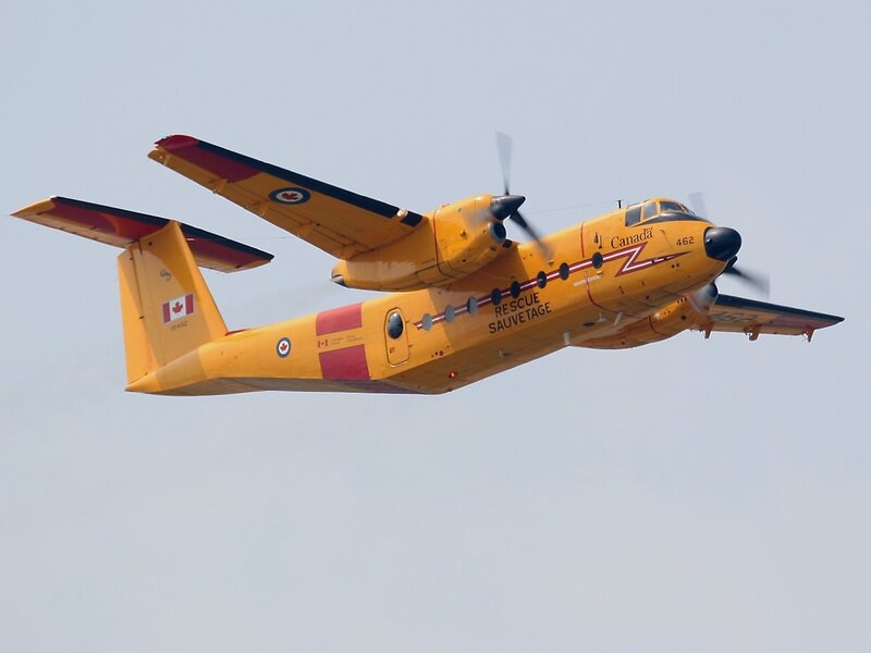 Canadian rescue aircraft in flight