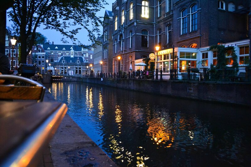 Canal at Dusk — Blue, Serene, Night, Photograph, Buildings