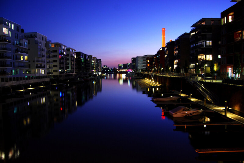 Canal at Dusk — Blue, Serene, Night