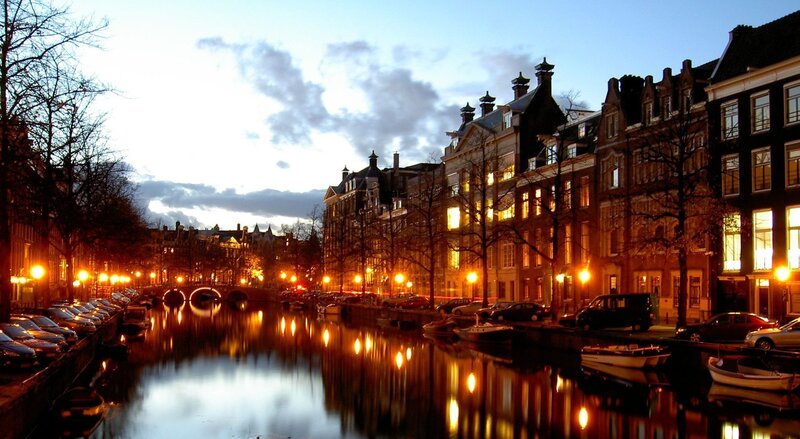 Canal at Dusk — Blue, Serene