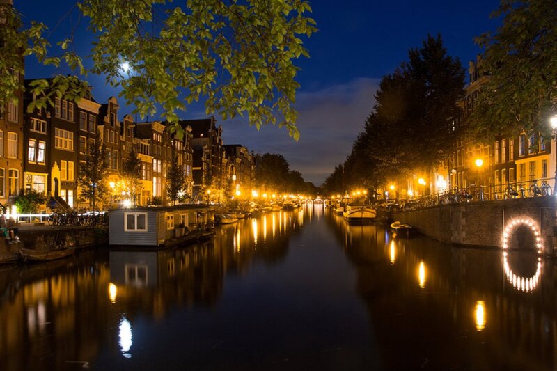 Canal at Night — Blue