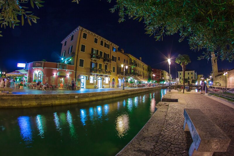 Canal at Night — Green, Calm