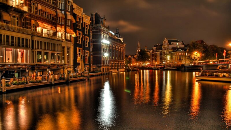 Canal at Night — Orange
