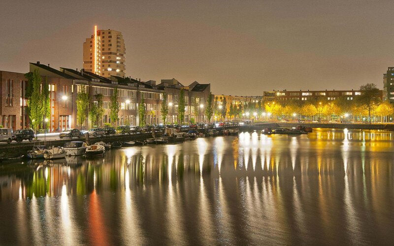 Canal at Night — Yellow, Calm