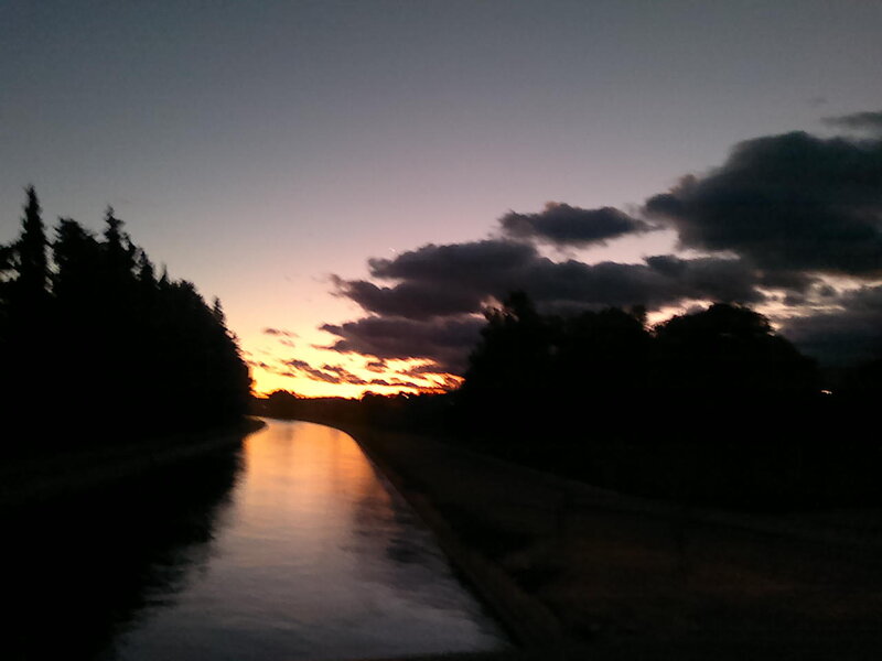 Canal at Sunset — Orange