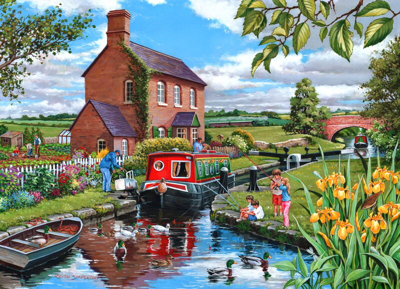 Canal Boat and Family