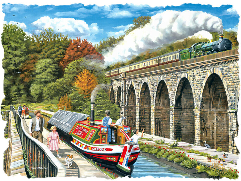 Canal Boat and Steam Train