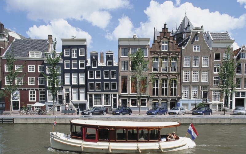 Canal boat in Amsterdam