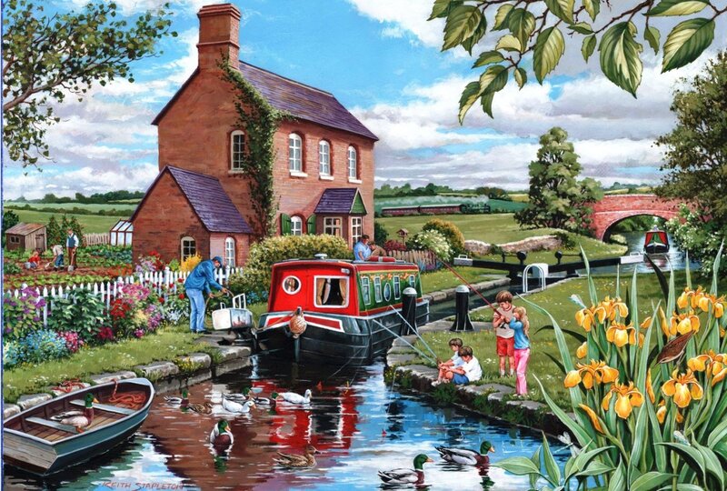 Canal Boat on River