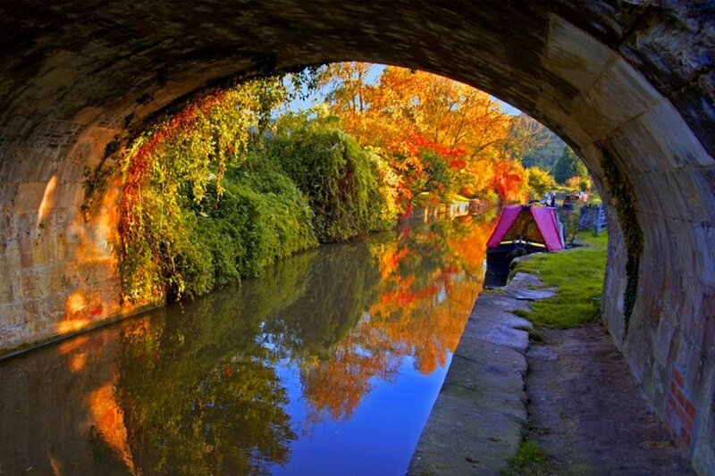 Canal Boat under Bridge
