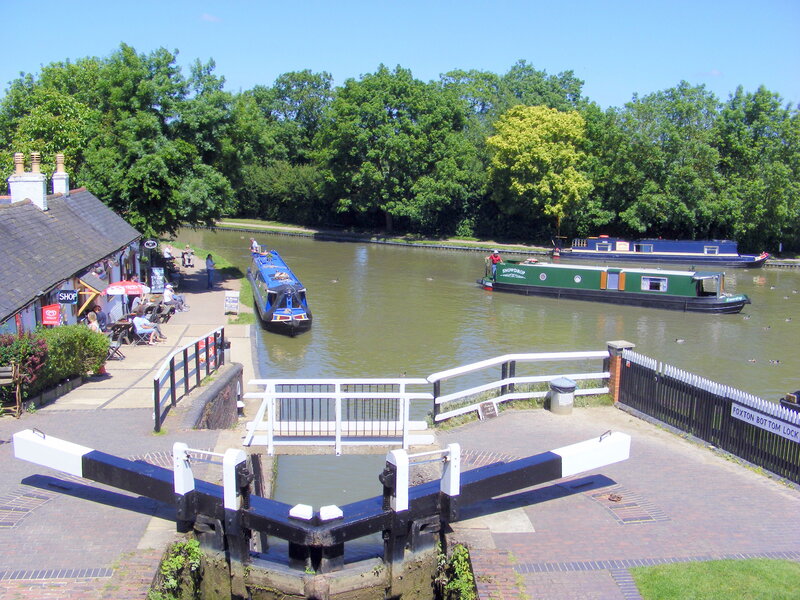 canal boats at a lock