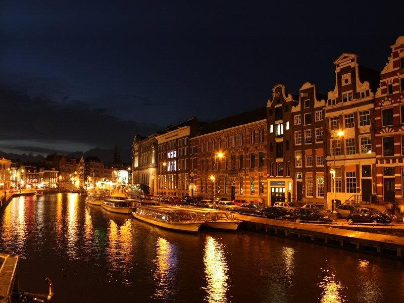 Canal Boats at Night