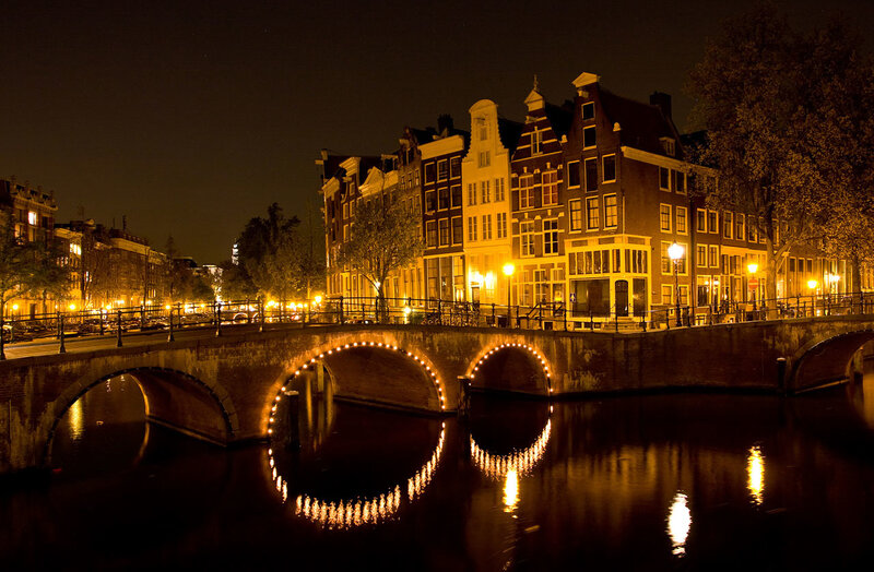 Canal Bridge at Night — Black