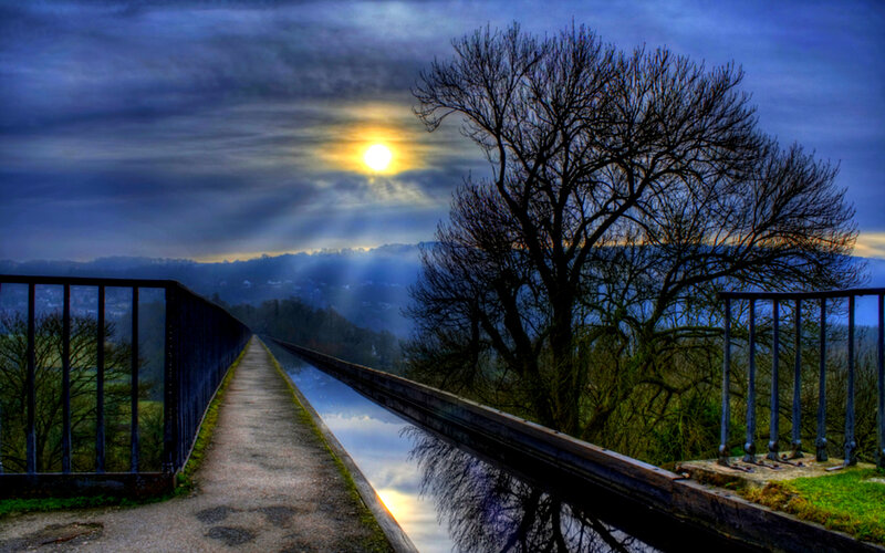 Canal Bridge at Sunset