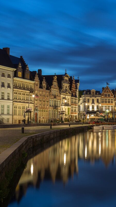 Canal Buildings at Dusk — Blue