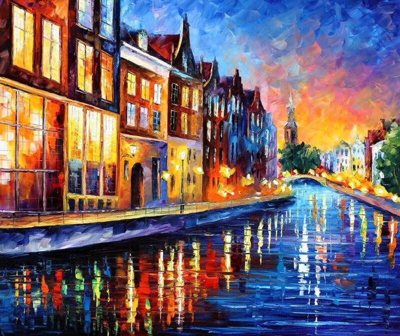 Canal Cityscape at Dusk