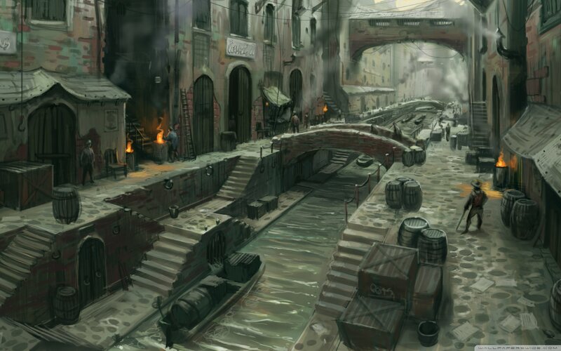 Canal District with Barrels