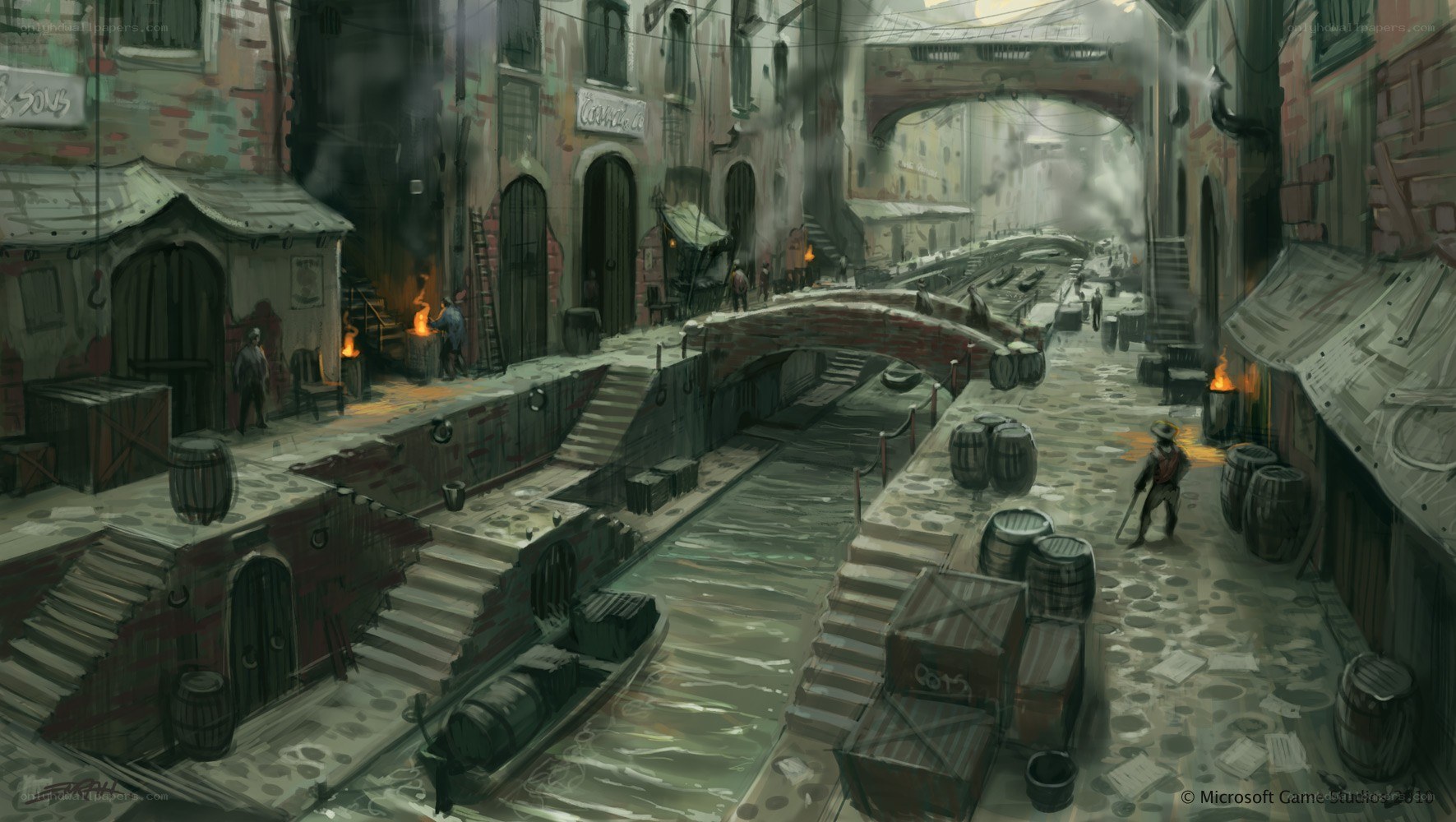 canal district with bridges