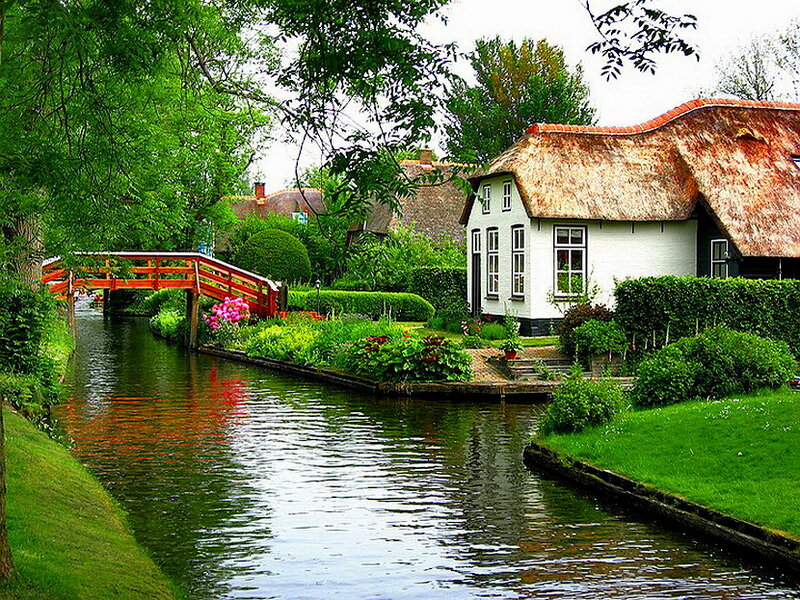 Canal House with Bridge