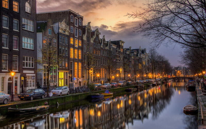 Canal Houses at Dusk