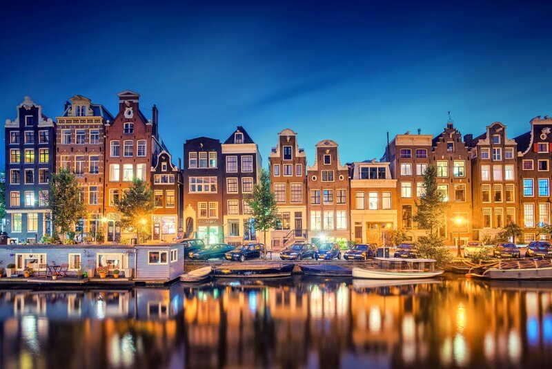 Canal Houses at Night