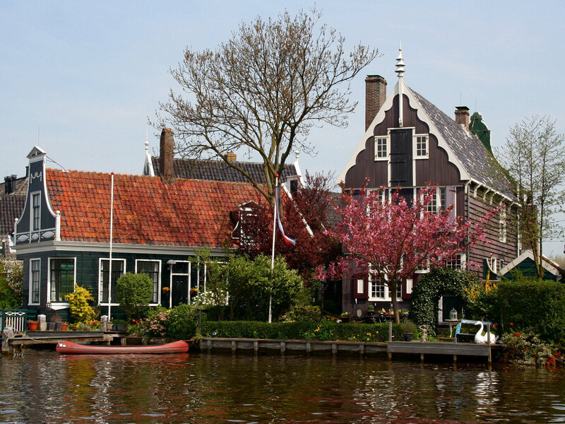 Canal houses in a Dutch village