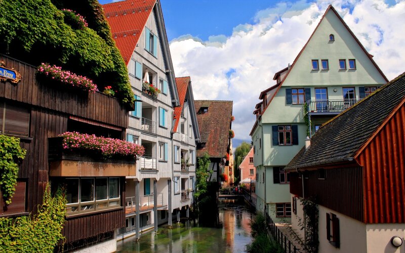 Canal houses in a German town