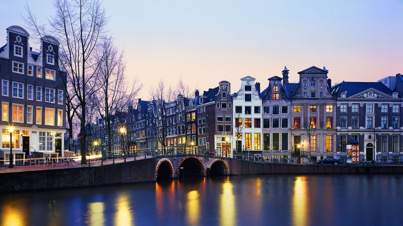 Canal Houses in Amsterdam — Blue
