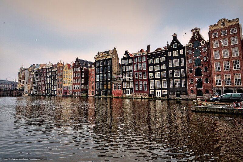 Canal Houses in Amsterdam — Brown, Calm, Morning