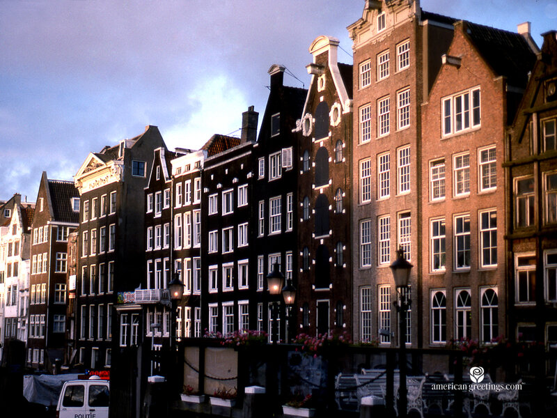 Canal Houses in Amsterdam — Brown, Dramatic