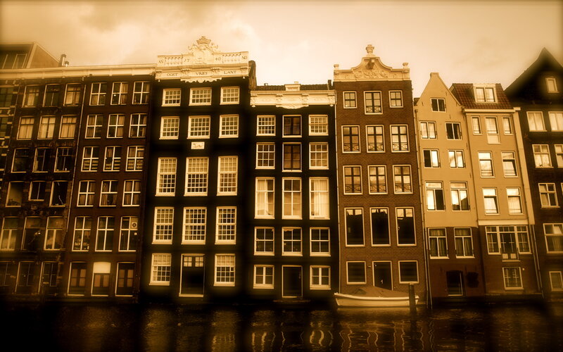 Canal Houses in Amsterdam — Sepia