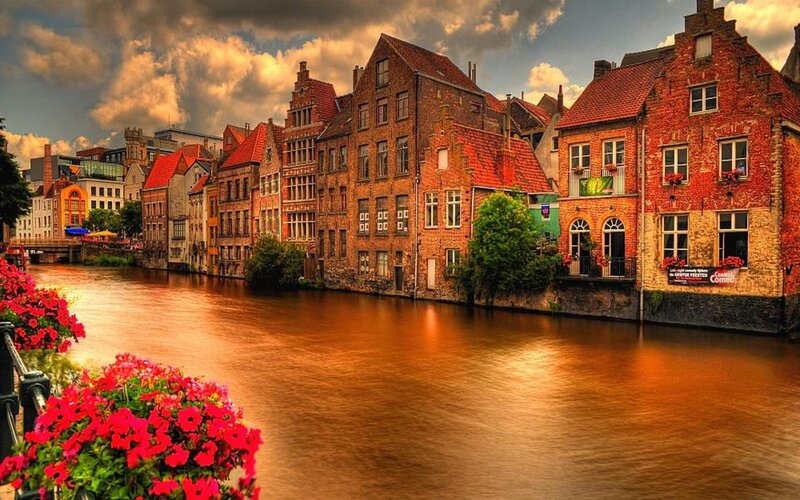 Canal Houses in Bruges — Red