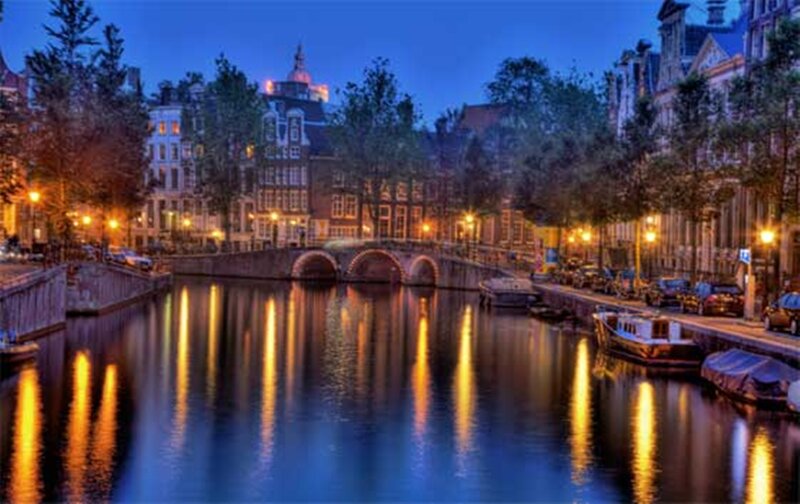 Canal in Amsterdam — Blue, Serene