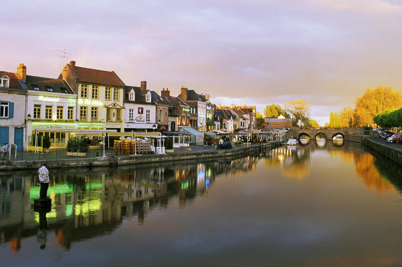 Canal in Arras at dusk
