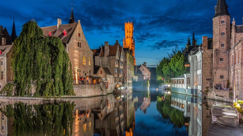 Canal in Bruges at Night