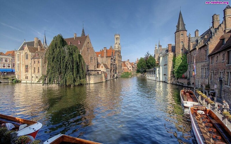 Canal in Bruges — Blue, Serene, Afternoon, Photograph