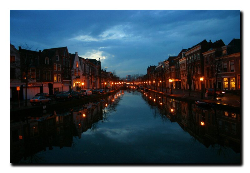 Canal in City at Dusk