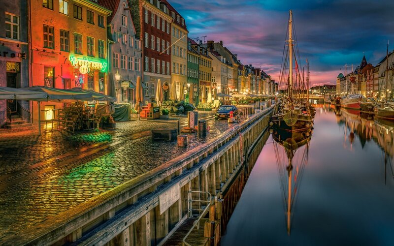 Canal in Copenhagen — Blue