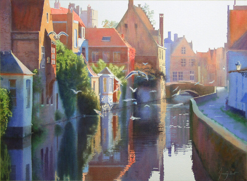 Canal in European Town
