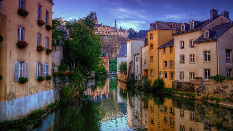 Canal in Luxembourg City — Blue