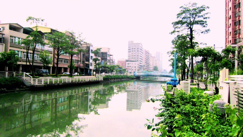 Canal in Urban Area — Green