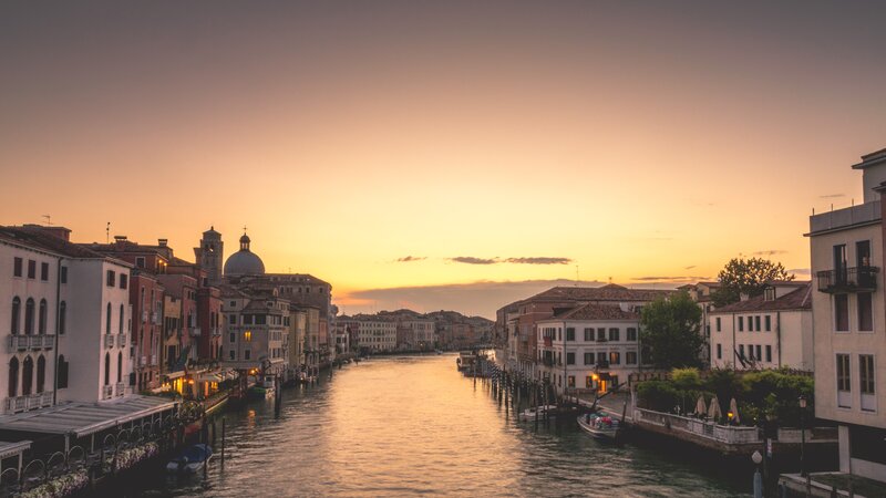 Canal in Venice at Sunset