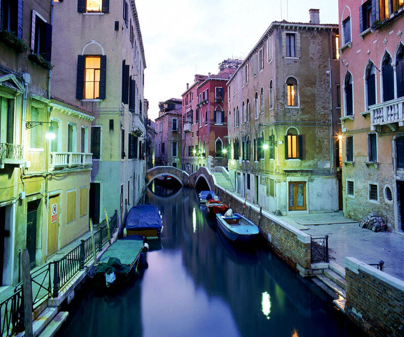 Canal in Venice — Blue, Serene, Night