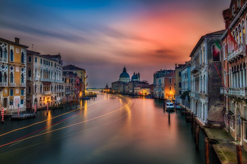 Canal in Venice — Blue, Serene, Sunset