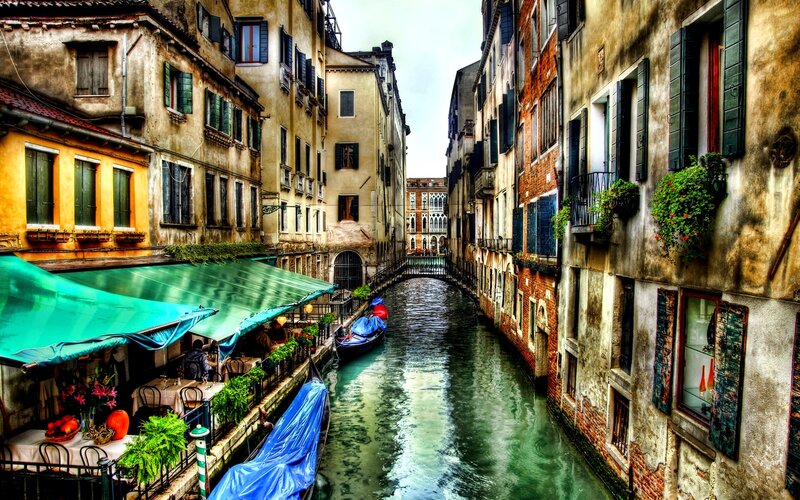 Canal in Venice — Green