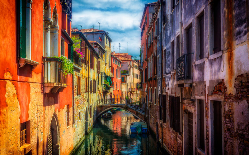 Canal in Venice — Orange, Dramatic, Afternoon